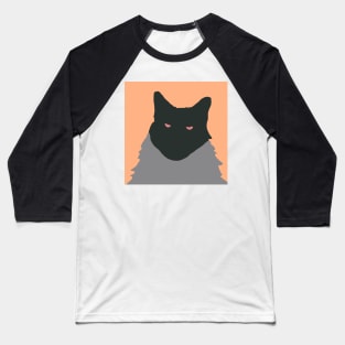 Maine Coon Cat Abstract with Peach Fuzz Background Baseball T-Shirt